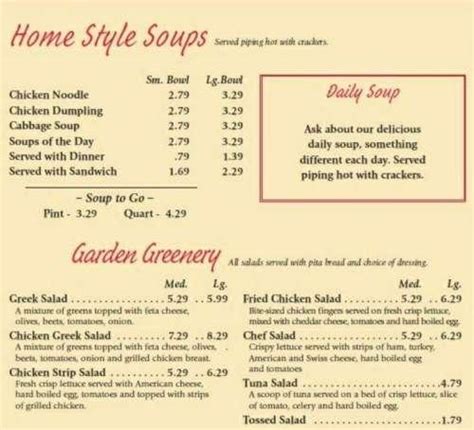 steve's family dining livonia menu